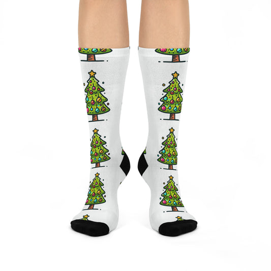 Christmas Tree Cushioned Crew Socks